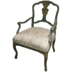 Hand Painted Armchair with Floral Details