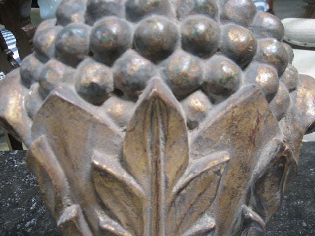 Italian 19th c. Carved Pineapple Wall Hanging on Acrylic Base