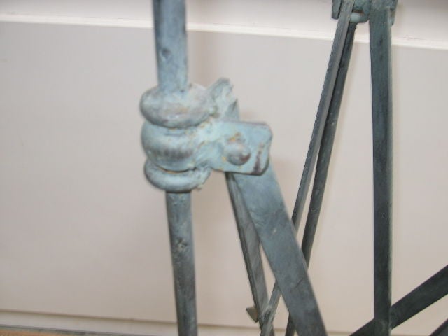 Pair of Verdi-Gris Iron Pompeiian Style Stands In Good Condition For Sale In Dallas, TX