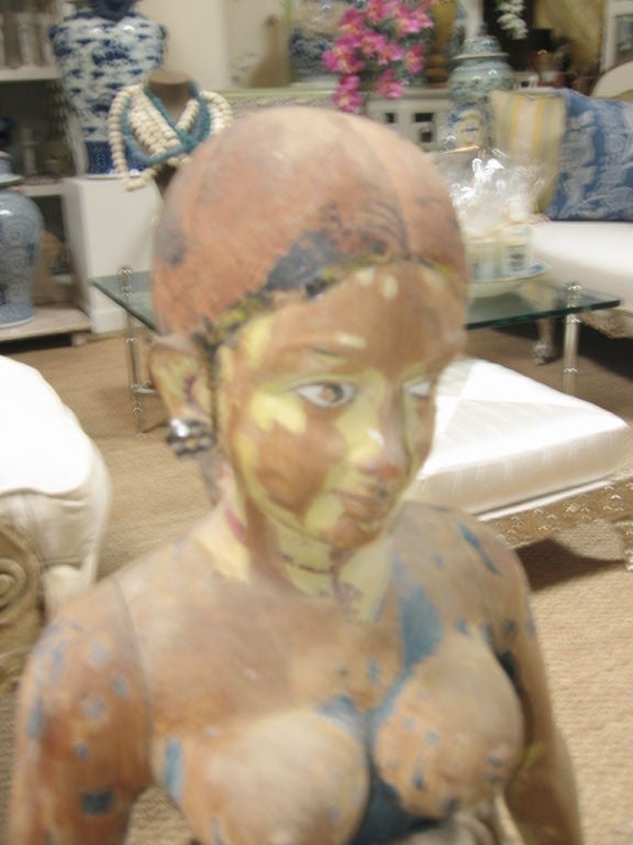 Indische Figurenstatue der indischen Göttin (Farbe) im Angebot