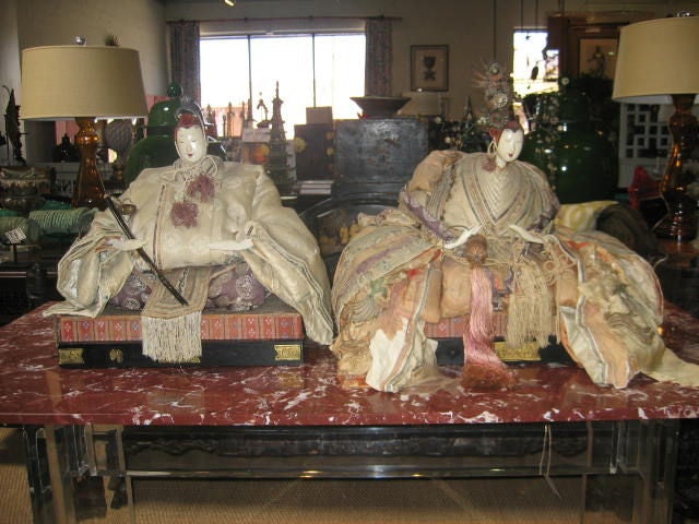 Pair of Japanese Hina Dolls: Emperor and Empress