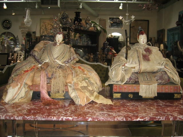 Pair of Japanese Hina Dolls: Emperor and Empress 6