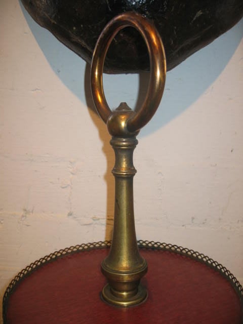 Italian Two-Tiered Table on Brass Tri-Pod Base For Sale 6
