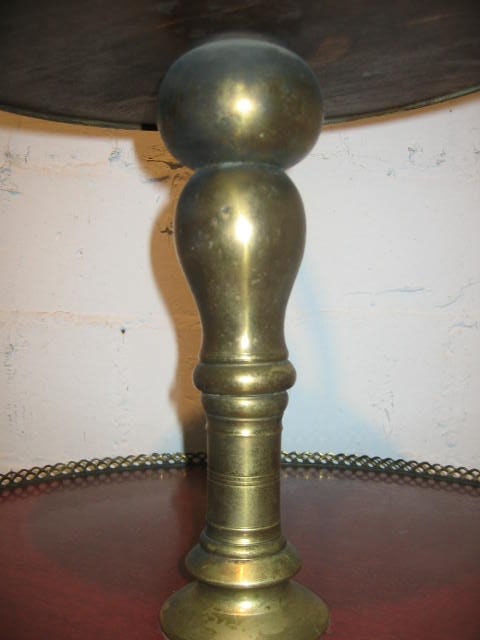 Italian Two-Tiered Table on Brass Tri-Pod Base For Sale 5