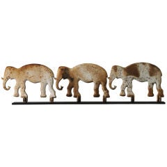 Antique Three Elephant Shooting Gallery Targets on Contemporary Mount