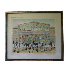 Vintage Vestie Davis Serigraph:  Coney Island Strange People