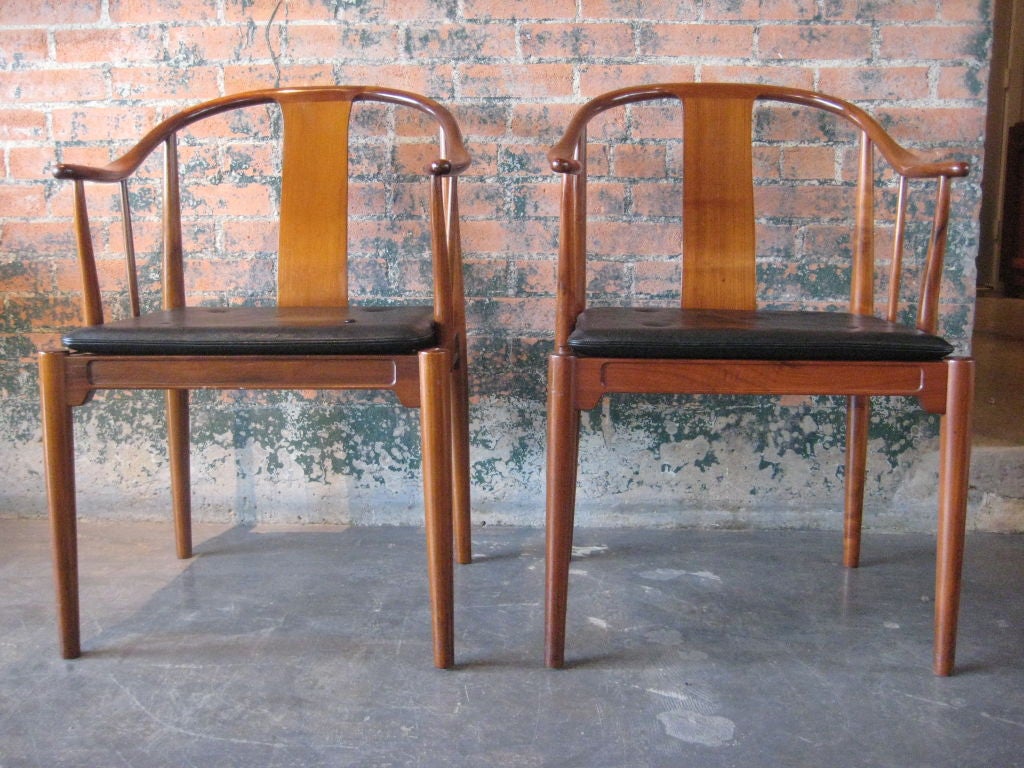 Pair of teak "Chinese" chairs designed by Hans Wegner