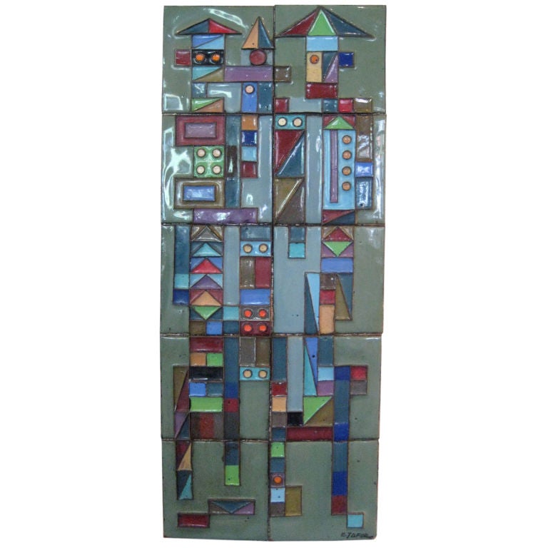 Enameled steel wall sculpture by Edgar Tafur