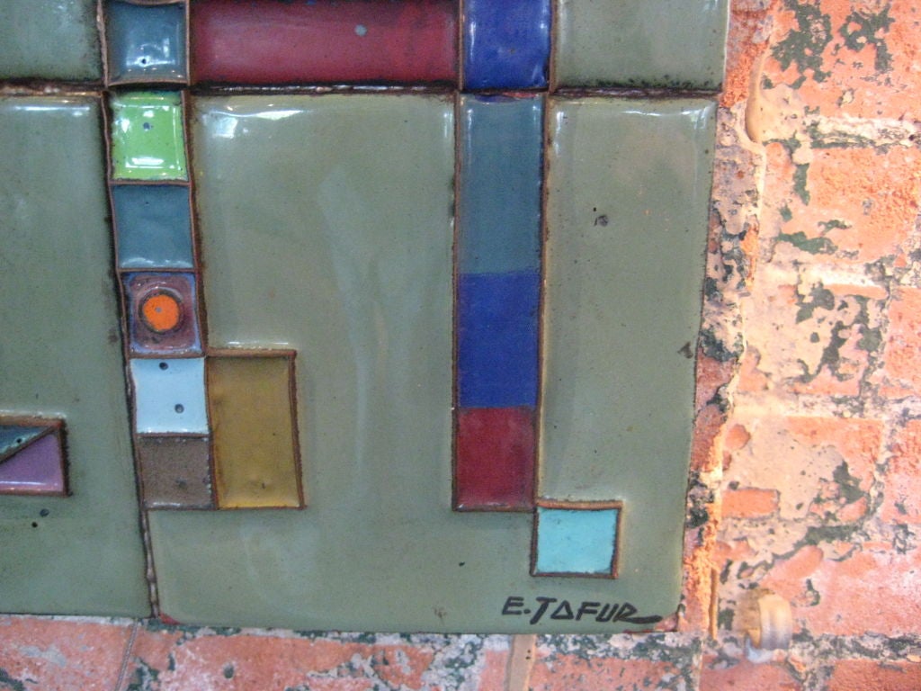 Mid-20th Century Enameled steel wall sculpture by Edgar Tafur