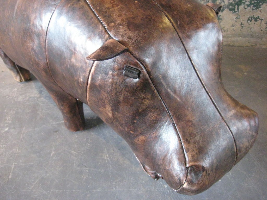 Leather Hippo ottoman for Abercrombie 2