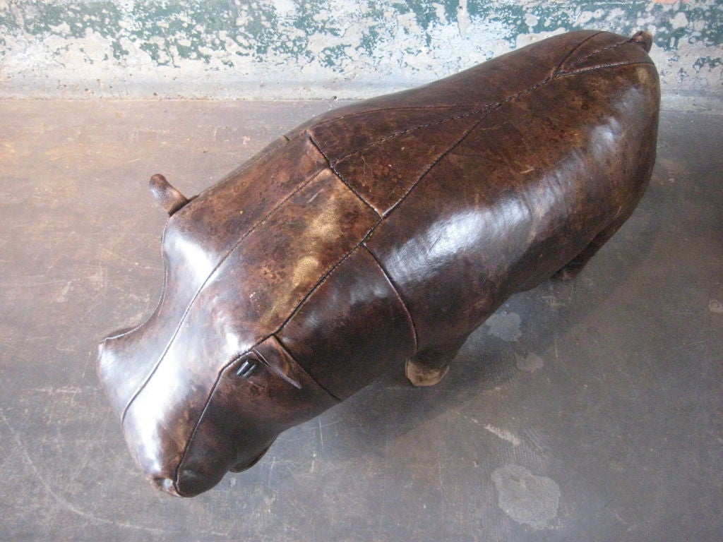 Leather Hippo ottoman for Abercrombie 3
