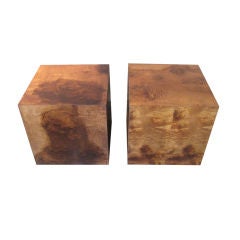 Pair of Burl cubes designed by Edward Wormley for Dunbar
