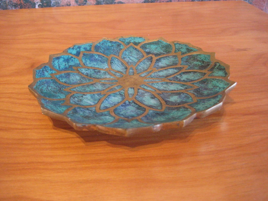 Large brass plate by Pepe Mendoza