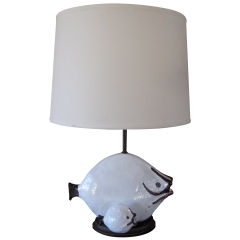 Retro Italian fish lamp by Raymor