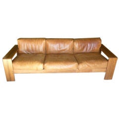 Rare Walnut & Leather ‘Artona’ Sofa by Afra & Tobia Scarpa