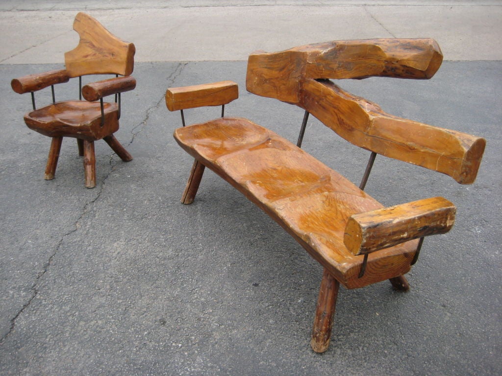 Mid-20th Century Studio Craft sofa and chair