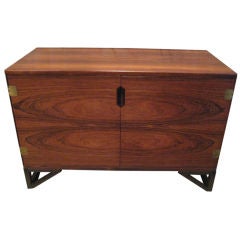 Rosewood credenza with brass hardware