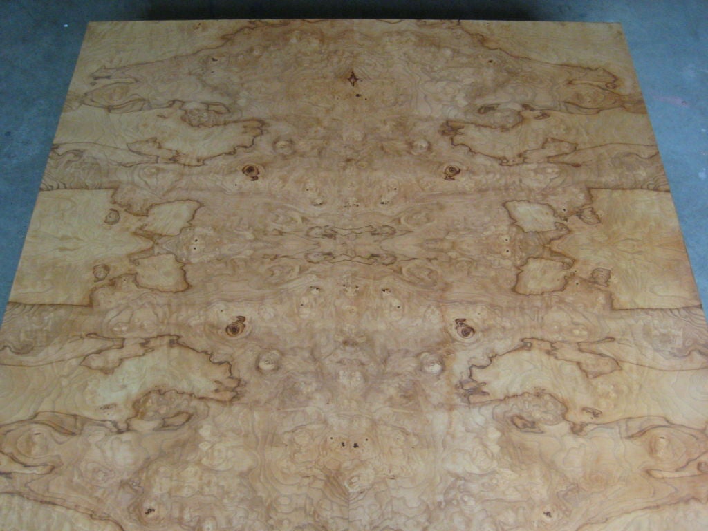 Large Burlwood table designed by Milo Baughman 1