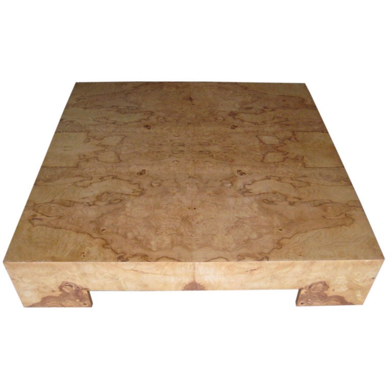 Large Burlwood table designed by Milo Baughman