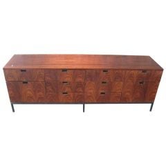 Rosewood credenza with bronze hardware by Florence Knoll