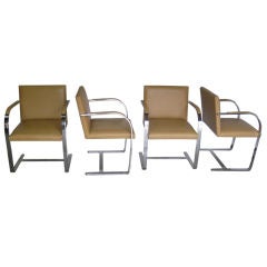 Set of eight flat bar BRNO chairs by Mies van der Rohe