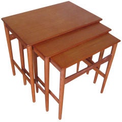 Set of Teak nesting tables by Hans Wegner