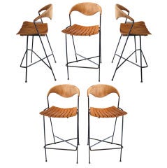 Set of five barstools by Arthur Umanoff