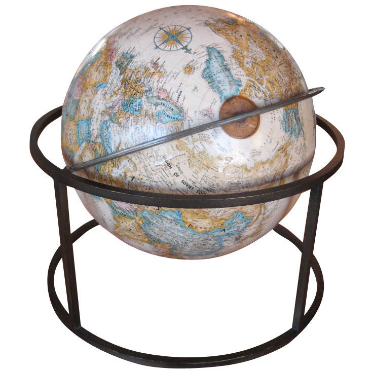 Bronze table top globe by Paul McCobb