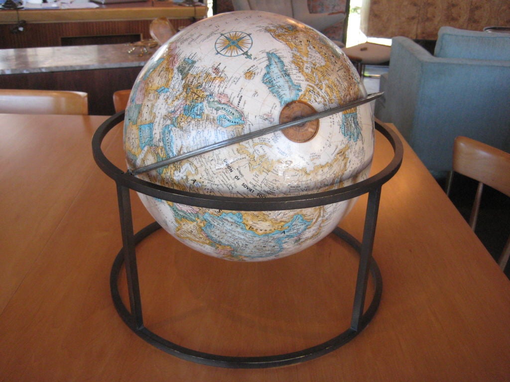 Bronze table top globe designed by Paul McCobb.