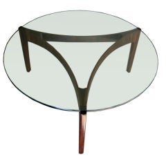 Rosewood coffee table with inset glass top by Sven Ellekaer