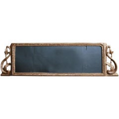 A Diminutive English 18th Century Giltwood Overmantle Mirror