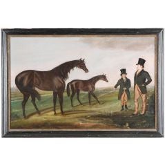 A 19th Century English Oil on Canvas Equestrian Painting