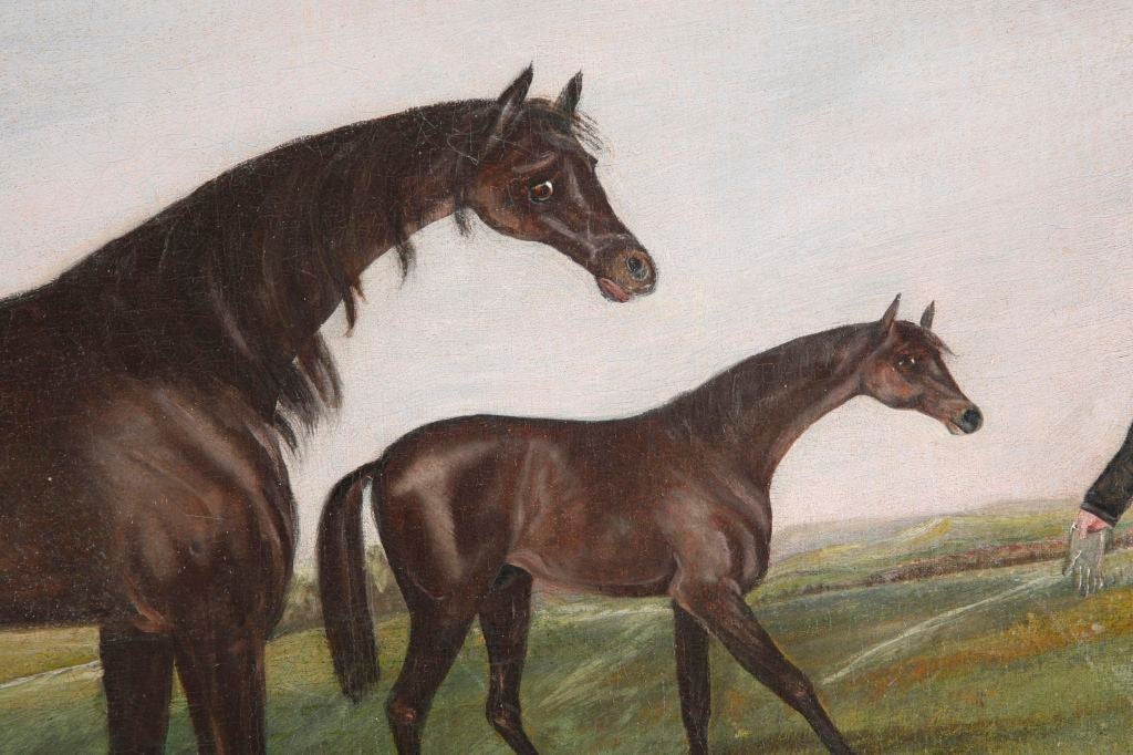 A 19th Century English Oil on Canvas Equestrian Painting