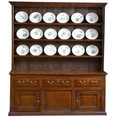 An Early 18th Century English Oak Dresser Welsh Cupboard