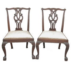 A Pair of 18th Century Chippendale Mahogany Side Chairs