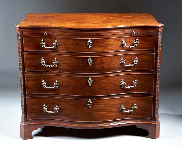An English Chippendale  Mahogany Serpentine Chest of Drawers