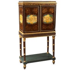 A Rare English Lacquered Cabinet on Stand, Regency Period