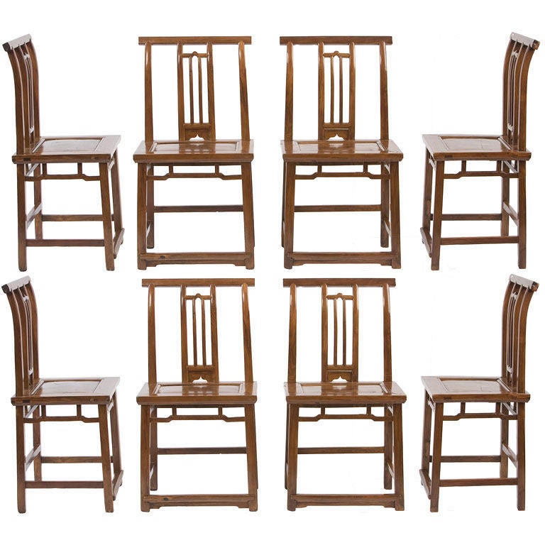 Rare set of 8 Chinese Qianlong 18th century sidechairs