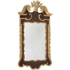 Chippendale mahogany and gilt looking glass 3