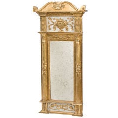 Swedish Neo-Classical gilded and painted pier mirror 2