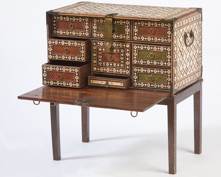 18th Century and Earlier Exotic Anglo -Indian traveling desk