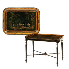 English Regency painted tray table