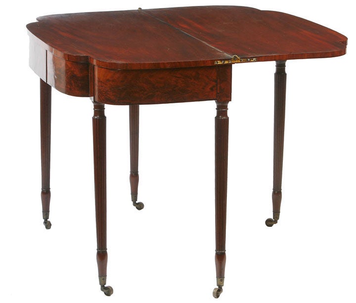 Federal New York 5 leg card table in the manner of Duncan Phyfe