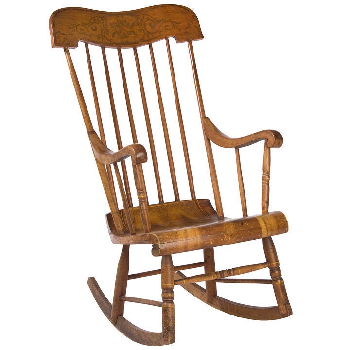 American Painted Rocking Chair For Sale at 1stdibs