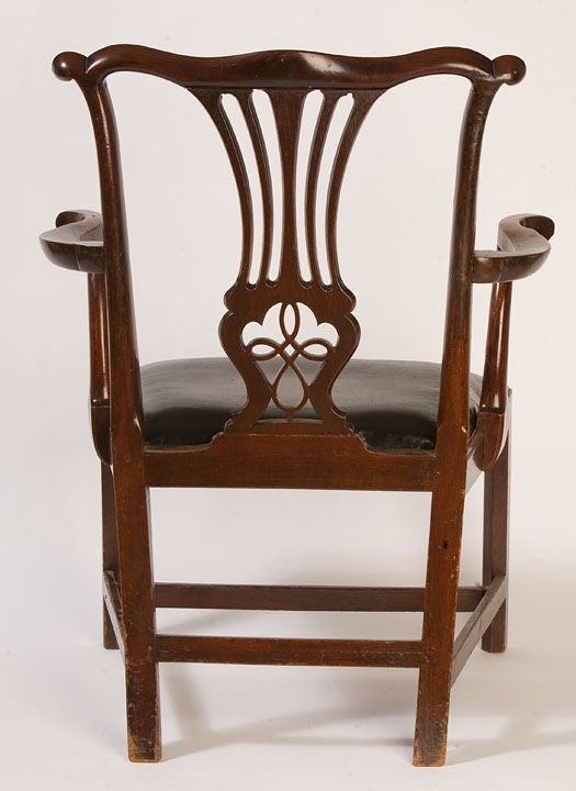 Irish Chippendale Mahogany Armchair