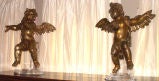 Antique A good pair of Italian mid 18th century carved  giltwood cherubs