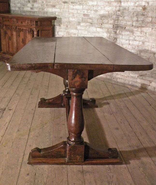 17th Century 17th century Italian Baroque walnut Trestle Table
