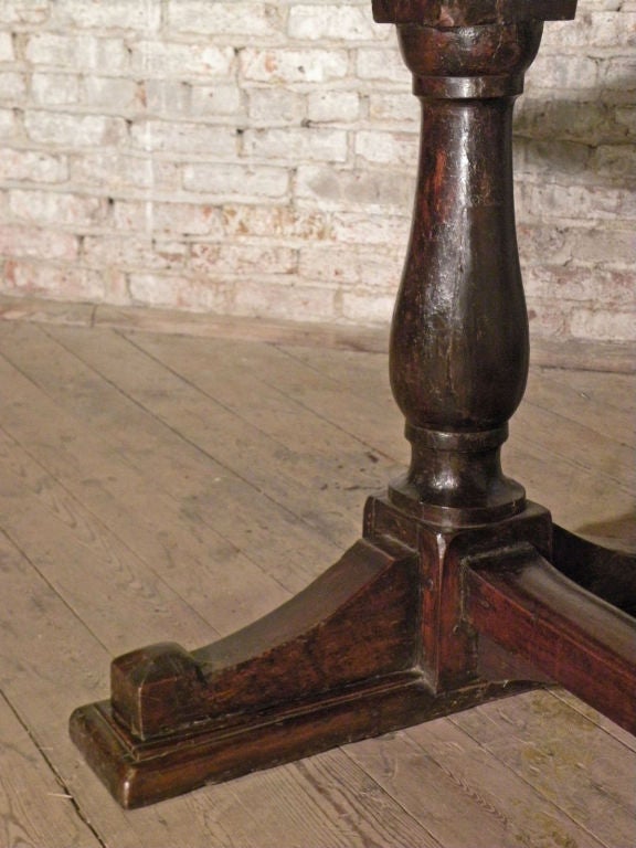 Walnut 17th century Italian Baroque walnut Trestle Table