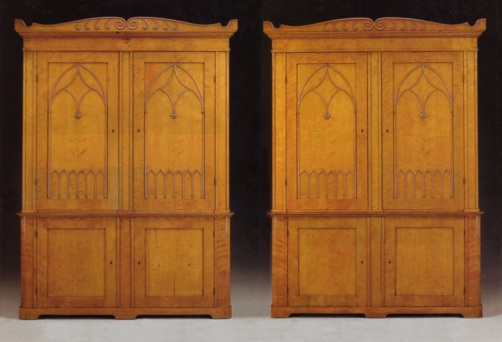 Pair of 19th Century Scandinavian Satin Birch Bookcases of Monumental Size For Sale 2