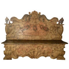 Italian Painted Baroque Cassapanca 1